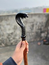 Vintage Antique Head Brass Handle Cane Wooden Walking Stick designer