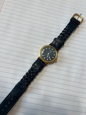 Vintage 1978 Timex Sprite Denim Dial Men Watch New Leather Straps Keep Time