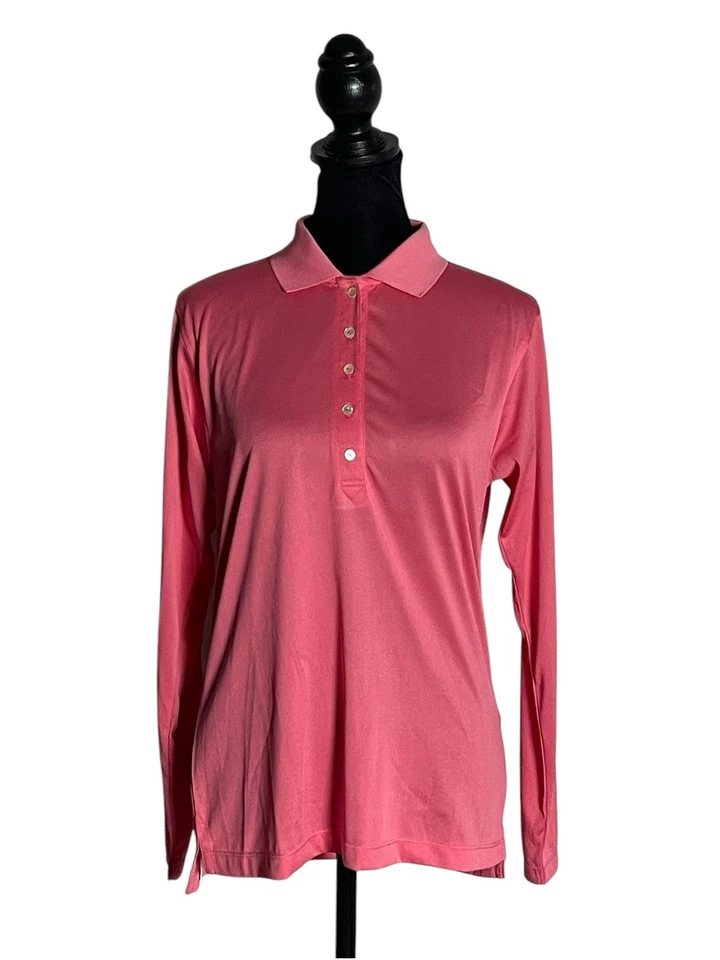 Moletom Peter Millar feminino M rosa pulôver camisa polo golfe UPF 50 feminino - Imagem 2 de 4