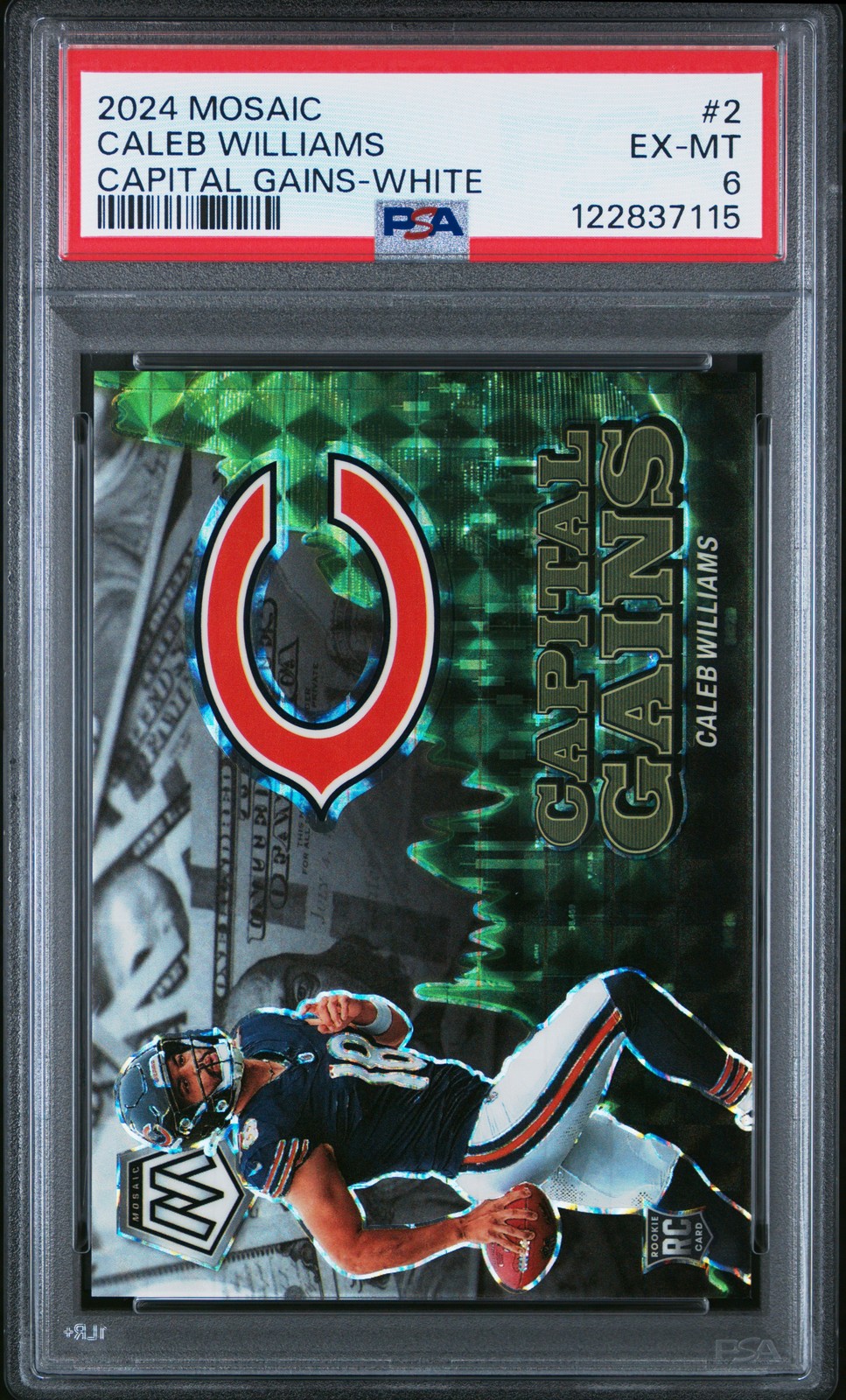 Caleb Williams Panini Mosaic Capital Gains #2 White