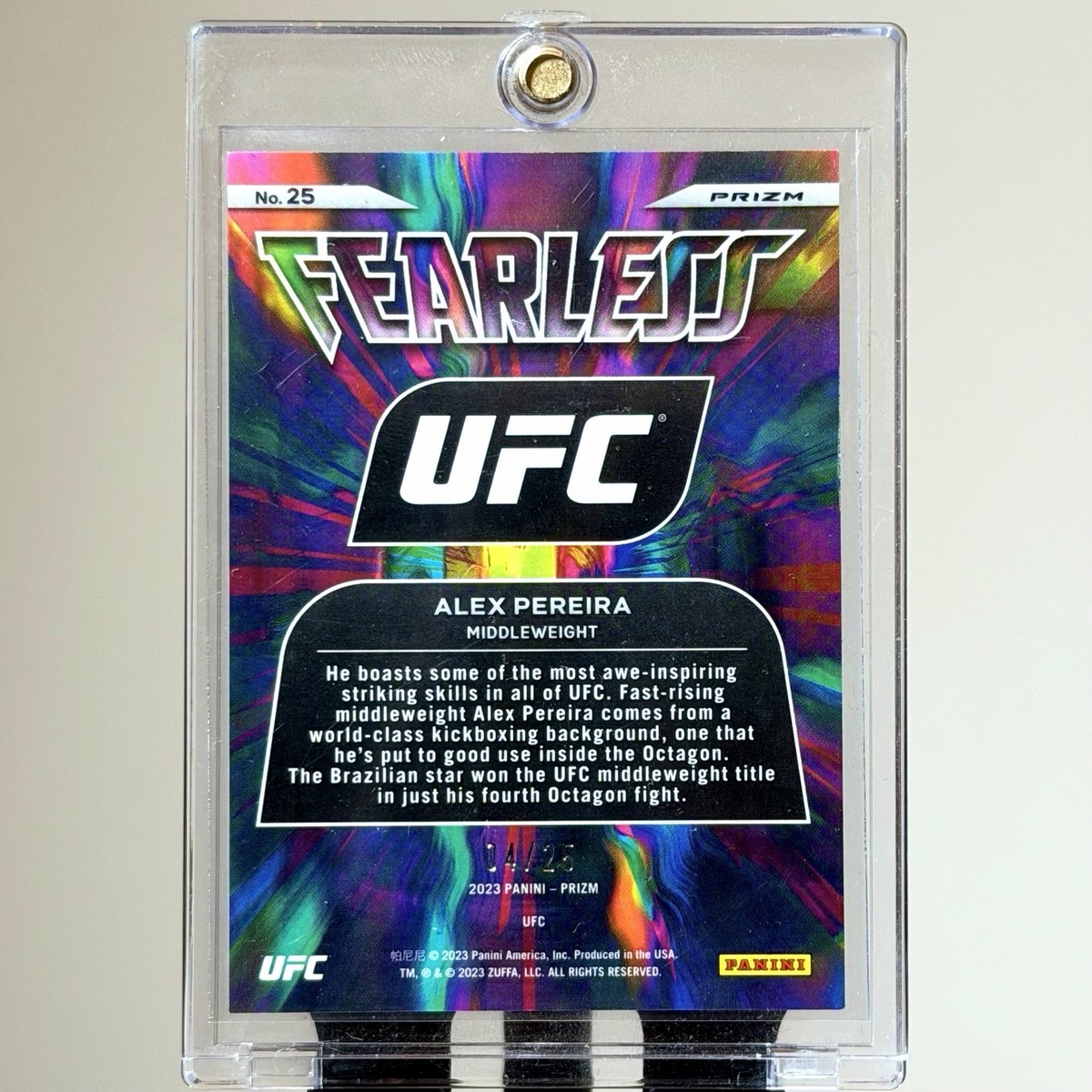 Alex Pereira RC 2023 Prizm UFC Green Pulsar Fearless /25 Rookie | eBay