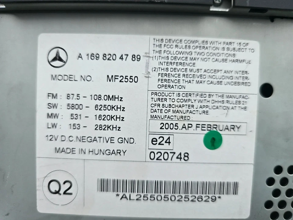 Mercedes-Benz  W245 W169 Radio CD-Player DVD-Player Navigation A1698204789 - Bild 3 von 3