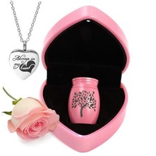 Small Keepsake Urns for Human Ashes - 1.6" Pink Mini Cremation Urn for Ashes
