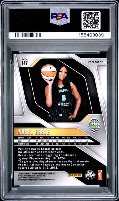 2024 PANINI PRIZM WNBA ANGEL REESE #147 ORANGE VELOCITY PSA 10 view 2