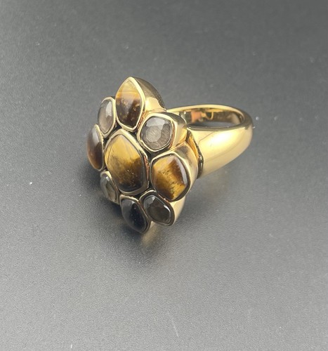 Studio Barse Brown And Gray Stones Size 9 Ring