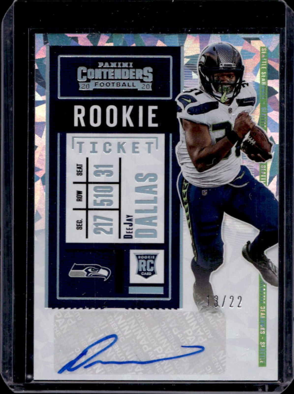 DeeJay Dallas Panini Contenders #192 Autograph-Cracked Ice