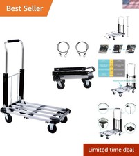 Adjustable Length Folding Platform Cart - 330LB Load with Anti-Skid Design