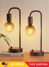 ONEWISH Industrial Table Lamp Set of 2, Fully Dimmable Beside Lamp for Bedroom..