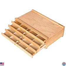 MEEDEN Portable 4-Drawer Beech Wood Artist Storage Box - Art Supplies Organizer