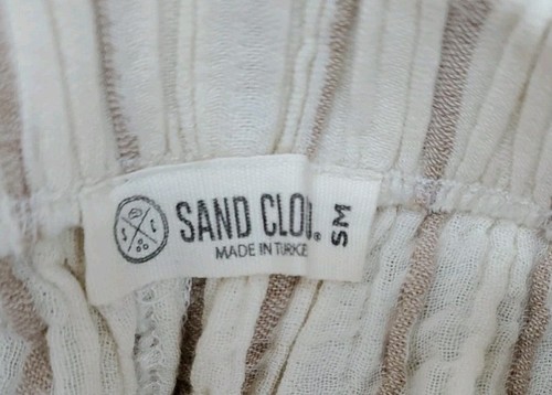 New Sand Cloud Sagar Gauze Crop Shirt Wide Leg Pant Set Tan/Cream Size S/M - Picture 5 of 10