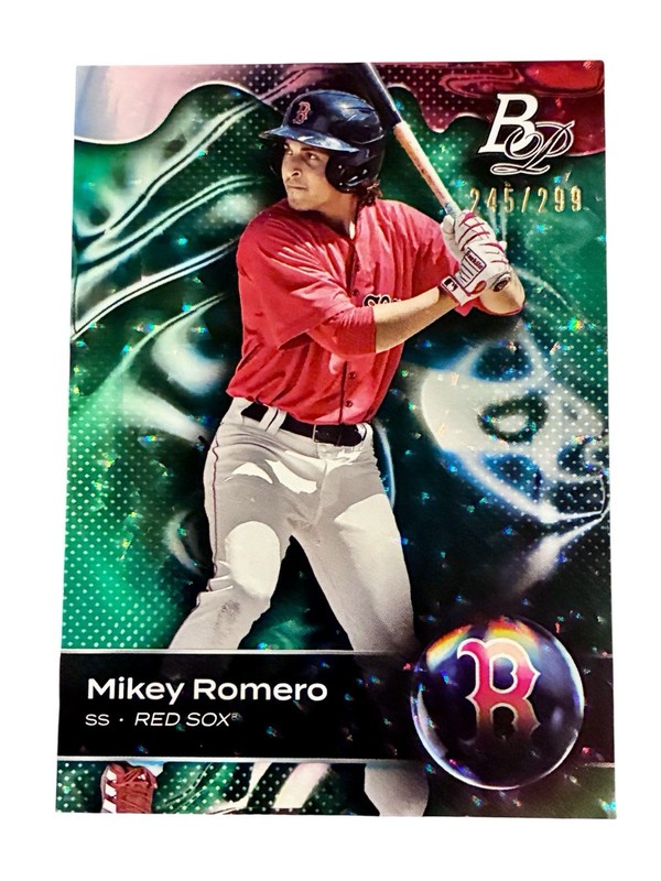 Topps 2023 Bowman Platinum Mikey Romero Red Sox Emerald Ice Foil #TOP-35 /299
