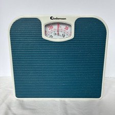 Adamson Bathroom Scale Blue Analog Mechanical 300lb Capacity Retro