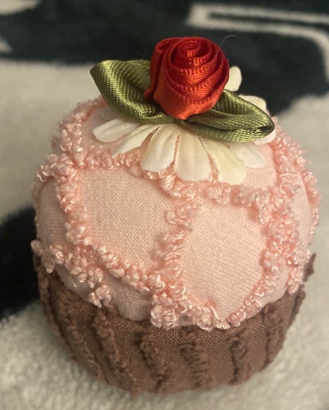 Cupcake Chenille Pin Cushion UNIQUE
