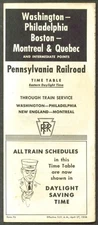 Pennsylvania Railroad Wash DC-Phila-Boston-PQ TT 1958
