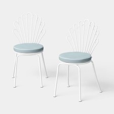 2pk Metal Stackable Shell Outdoor Patio Dining Chairs White - Threshold designed