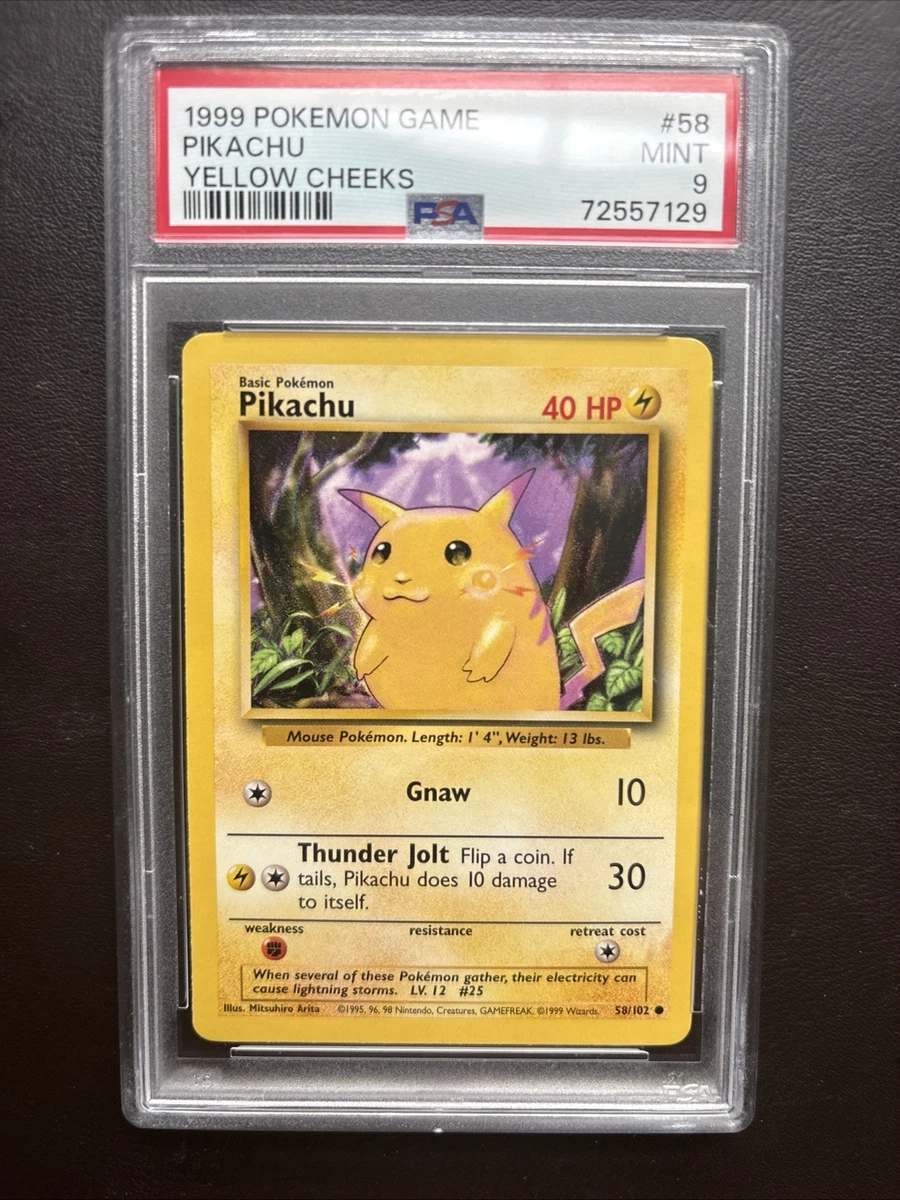 Pokémon TCG Base Set Pikachu Grade 9 Individual Collectible Card