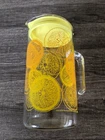 PYREX RARE HANDLED LEMONS & ORANGES JUICE PITCHER 8 INCHES TALL FREE USA SHIP