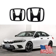 Front Grille Trunk Black Emblem For Honda Civic 2022-2025 Sedan 4-Door FE Badge