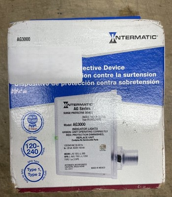 Intermatic AG3000 Surge Protective Device 3 Mode 120/240VAC 1Ph Type 1 or Type 2