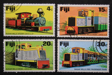 Fidschi 1976, Mi.348-351, Eisenbahn, Lokomotive, Zuckerzüge, gestempelt