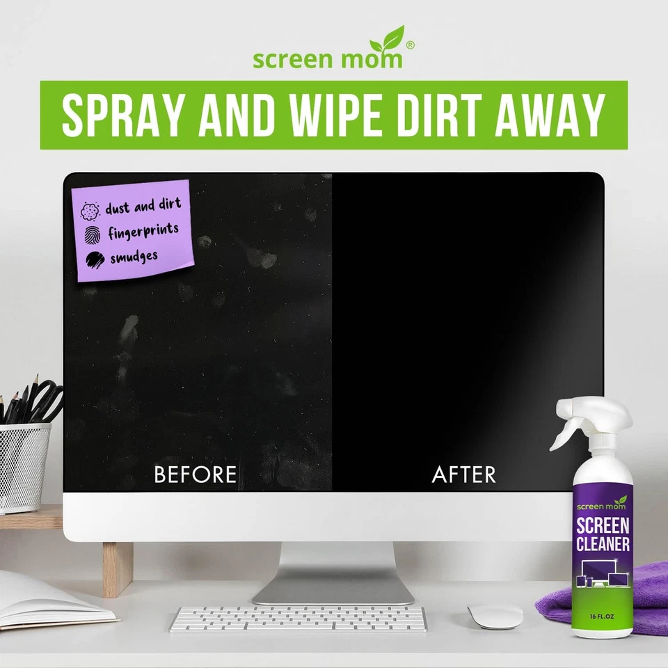 16oz Screen Cleaner Spray with Microfiber Cloth for TV, Laptop, Phone - Image 4 of 4