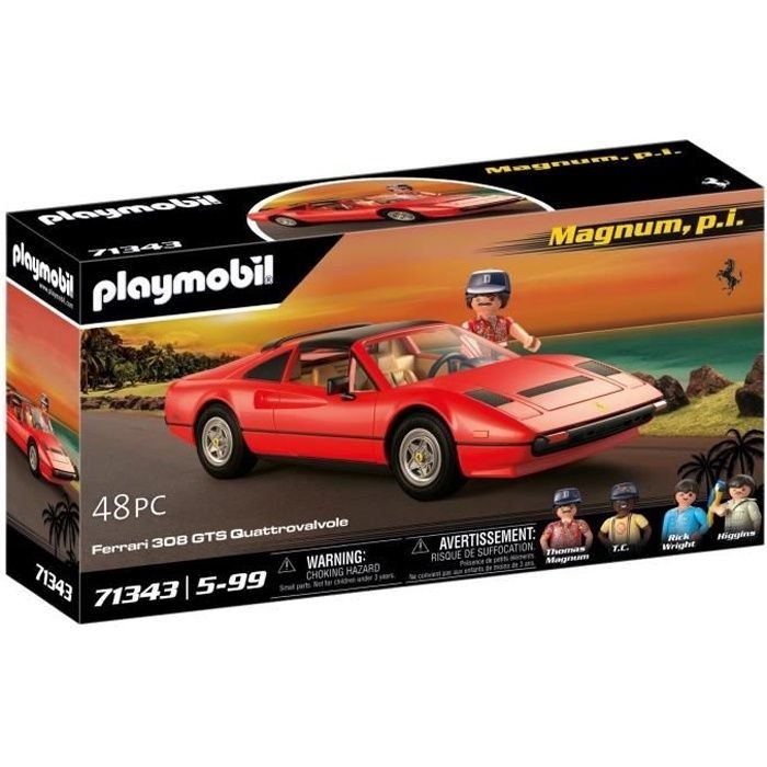 Playmobil 71343 Ferrari 308 GTS miniature haut de gamme de la voiture culte Magnum