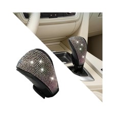 ANFTDCO Bling Car Gear Shift Knob Cover Crystal Rhinestone