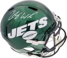 Zach Wilson Signed New York Jets Green Full Size Replica Speed Helmet Beckett
