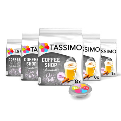 Tassimo Coffee Shop Selection Chai Latte Capsules 5 x 8 Pads 40 Tea Capsules