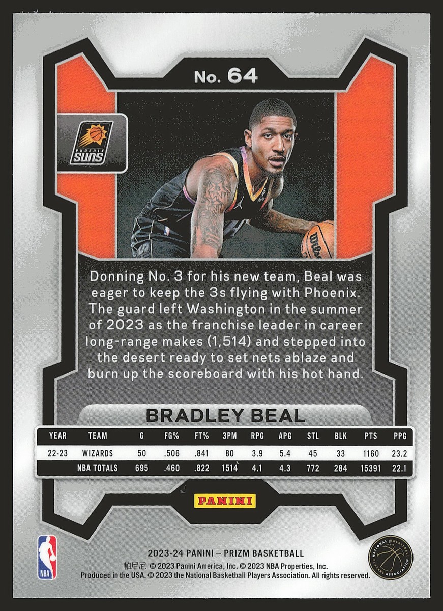 2023-24 Panini Prizm #64 Bradley Beal | eBay