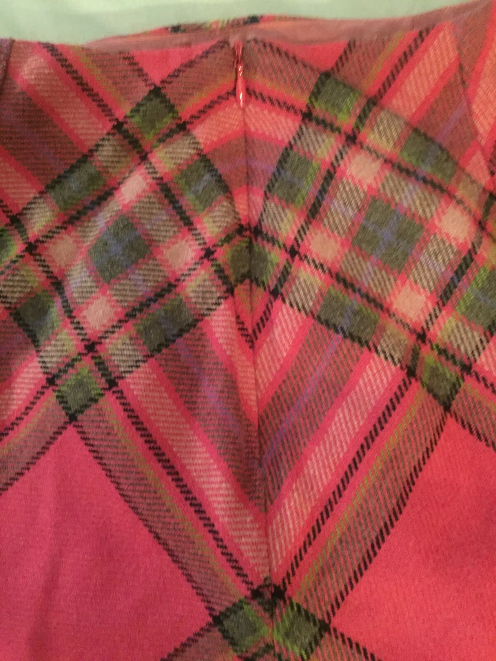 Falda vintage Susan Bristol rosa a cuadros mezcla de lana forrada talla 6 Foto 4 de 4