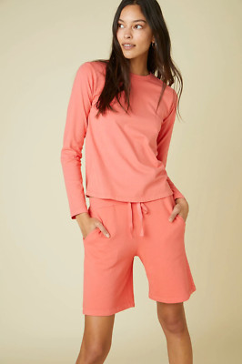 VELVET By Jenny Graham Laguna Organic Fleece Sweatshort Punch S $119 C3
