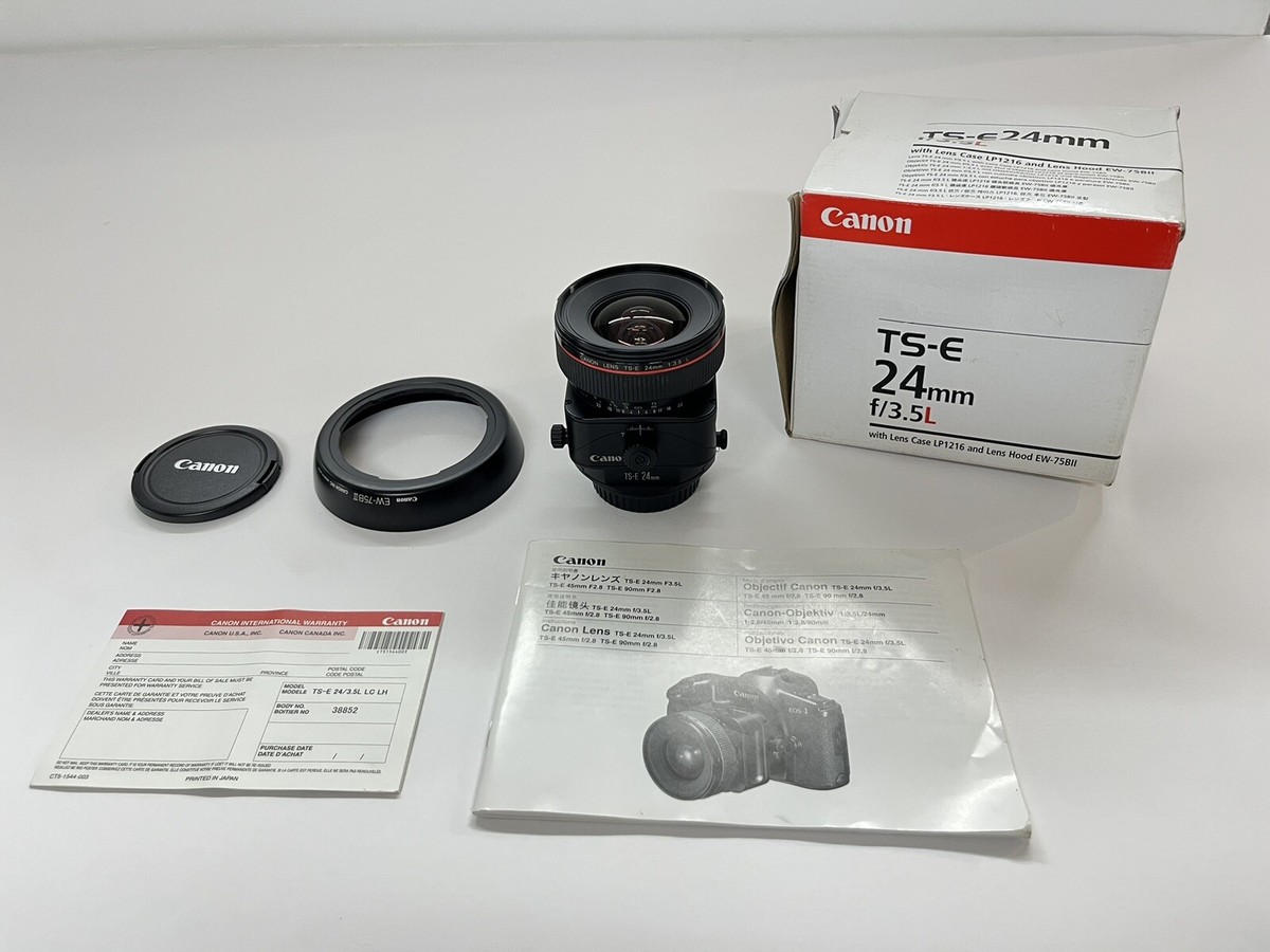 Canon TS-E 24mm f3.5 L Lens ~ Tilt Shift MF EF Mount {BARELY USED