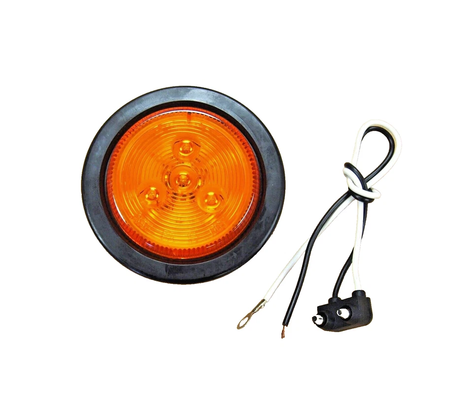 12 Piezas 2.5" LED Redondo Ámbar Liquidación Luces Marcadoras Laterales 4 Diodos Montaje Flash DOT Foto 2 de 4