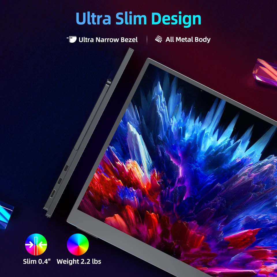 EVICIV 144Hz Portable Monitor, 17,3 Zoll Tragbarer Mobiler IPS Bildschirm 1080P - Bild 2 von 4