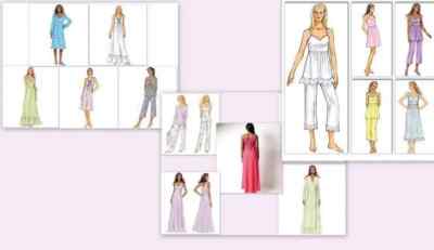Butterick Sewing Pattern Misses Nightgown Robe Pajamas Top Pants You Pick