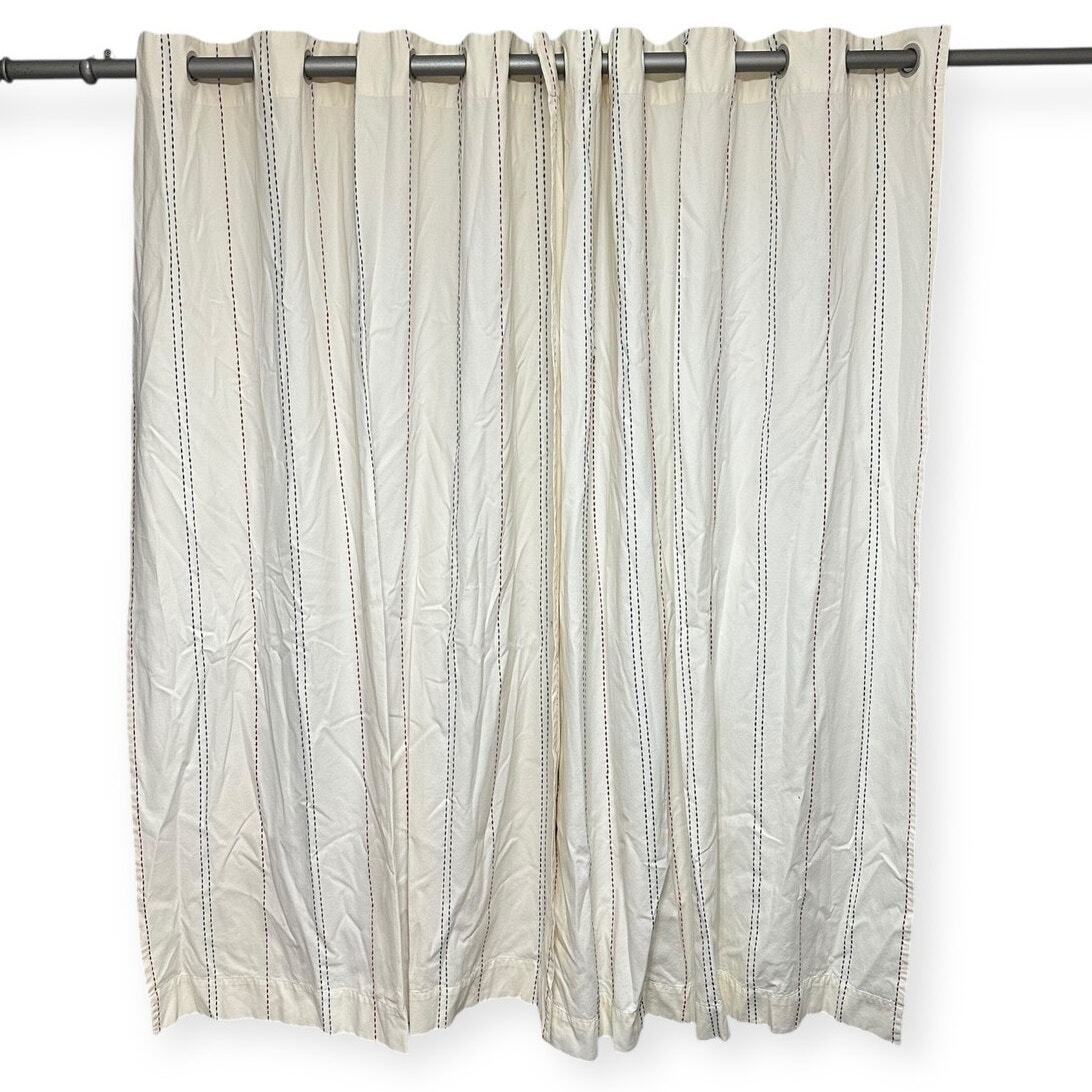 Pottery Barn Kids Pickstitch Curtain Red and Blue 44 x 63 | eBay