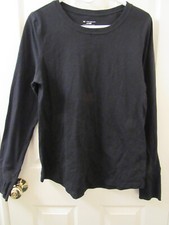 Tek Gear DryTek Pullover Top Women L Drk Black Thumbhole Long Sleeve Gym Running