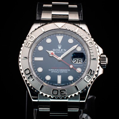 Rolex Yacht-Master with Blue Dial with Oyster, Ref. 116622 with Box & Papers