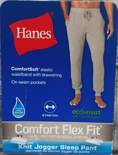 Hanes Knit Jogger Mens 2XL Heather Grey Comfort Flex Fit Soft Sleep Pant NWT