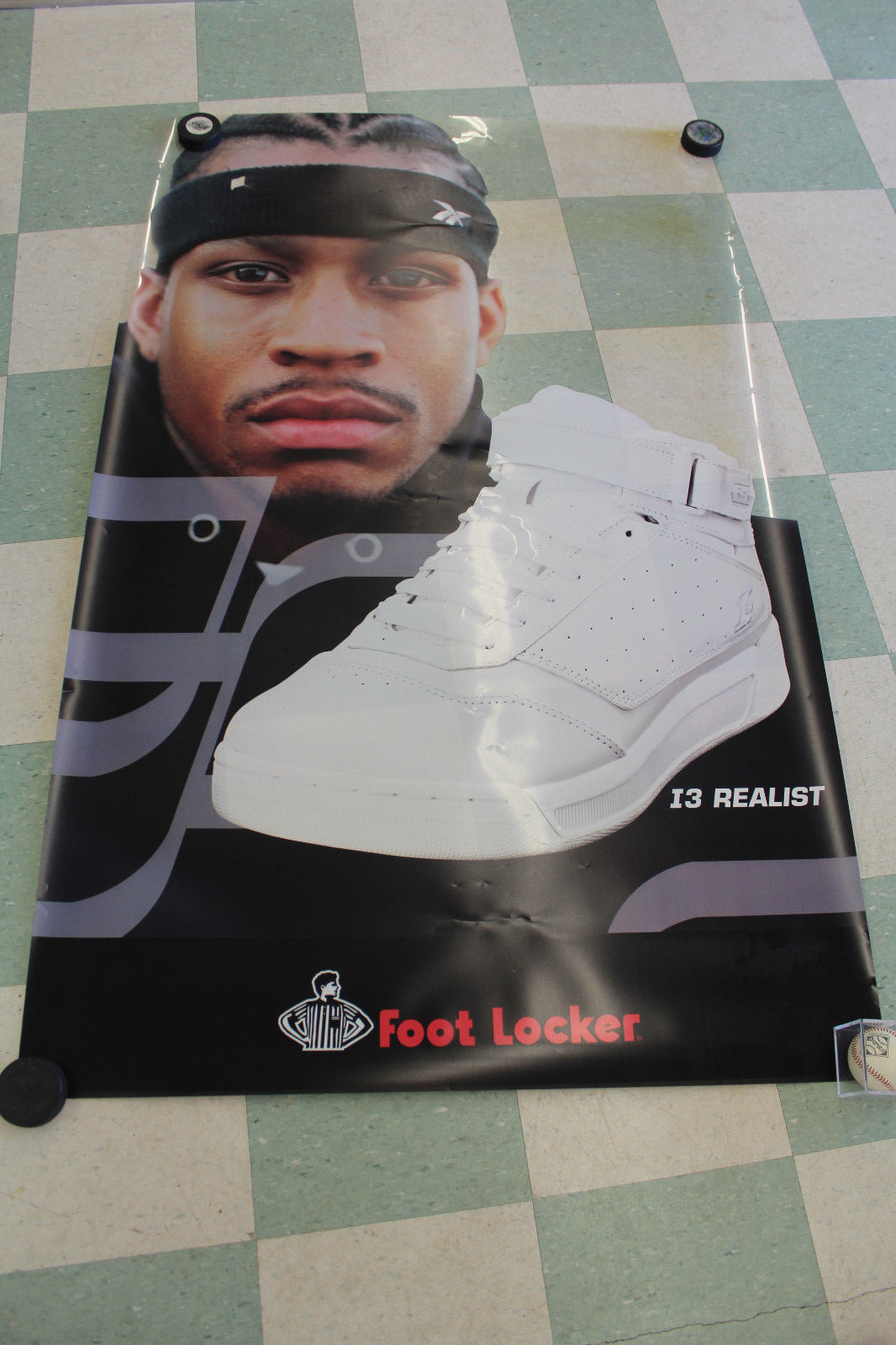 Allen Iverson FOOT LOCKER ACETATE Poster 40x64 I3 Realist Sneaker Poster  76ers | eBay