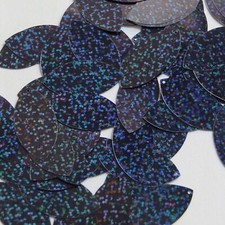 Navette Leaf Sequin 1.5" Midnight Blue Hologram Glitter Sparkle Made in USA