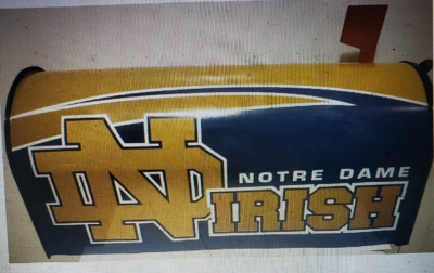 Notre Dame Fighting iRish Mailbox~TICKETS~HELMETS~HATS~NO PAINT~NO