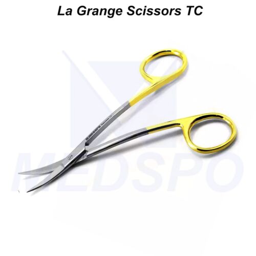 Surgical Operating Lagrange Scissors TC Tissue Suture Trimming Dental Shears CE - Picture 2 of 4