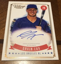 2020 ONYX VINTAGE PREMIUM GAVIN LUX ON CARD AUTOGRAPH /90 BLUE INK PROSPECT AUTO