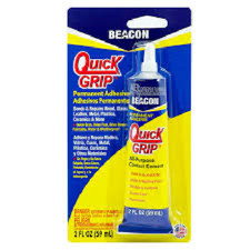 BEACON QUICK GRIP PERMANENT ADHESIVE GLUE - 2 TUBES 1 OZ EACH