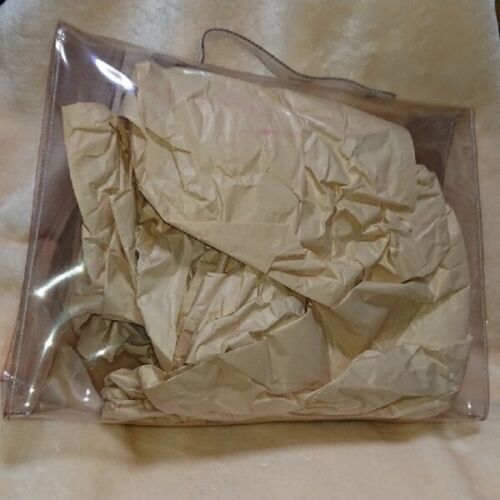 HERMES Vinyl Kelly Hand Beach Bag Clear SOUVENIR DE L'EXPOSITION USED 3 - Picture 3 of 4