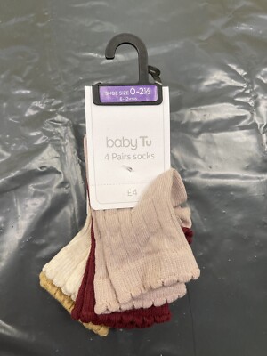 NEU Tu Baby 4er Pack bunte Rüschen Socken