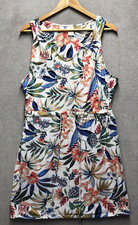 West Loop Dress Size Large Floral V Neck Drawstring Waist Floral Vacation
