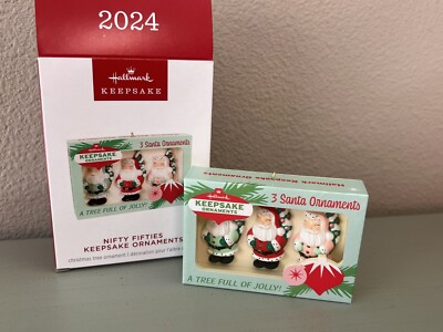HALLMARK 2024 NIFTY FIFTIES KEEPSAKE SANTA ORNAMENT